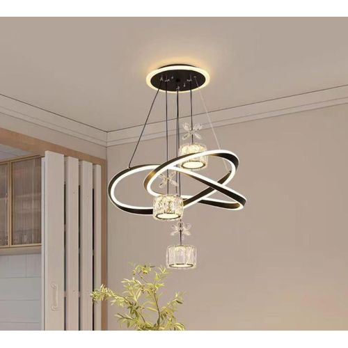 product_image_name-Generic-LED Hanging Chandelier, Modern Minimalist Creative , Black and Gold.-1