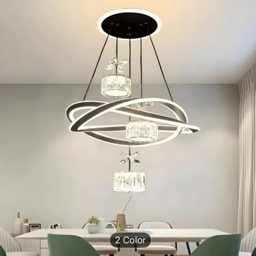 product_image_name-Generic-LED Hanging Chandelier, Modern Minimalist Creative , Black and Gold.-4