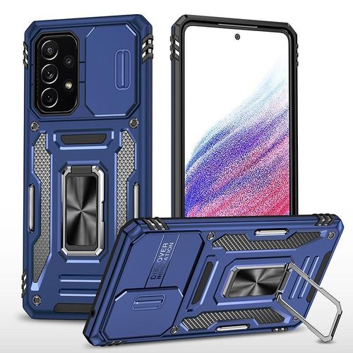 Casebuy Phone Case, Compatible With Galaxy A72 4G&5G Phone, Slide Window Lens Protection with Magnetic Stand Ring - Blue