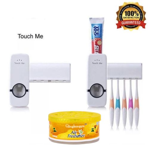 product_image_name-Touch Me-Toothbrush Holders & Toothpaste Dispensers - White Plus Free Gift-2