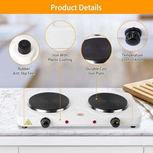 Meg Electric Hot Plate - 2 Burner - White - image 2