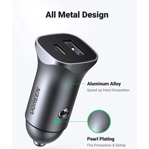 Ugreen CD130 USB-C PD+USB-A QC 30W Fast Car Charger - image 4