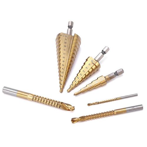 Generic 6-piece titanium alloy reamer/drill bit set, pagoda-shaped teeth - image 4