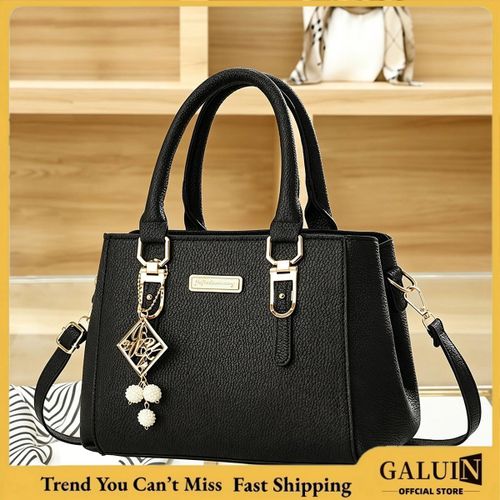 GALUIN Chic Pearl Charm Structured Tote, Multi-wear Design Fit Work and Casual Outings