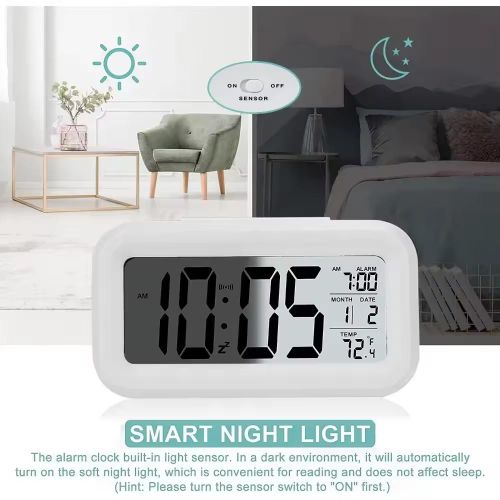 product_image_name-Generic-LED digital alarm clock, electronic digital alarm clock, backlit snooze calendar watch, desktop clock, suitable for home and office use-5
