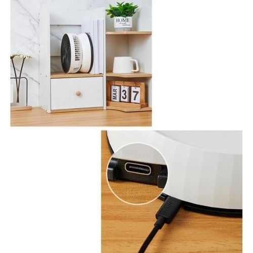 White Label USB Rechargeable Portable Fan - White - image 3
