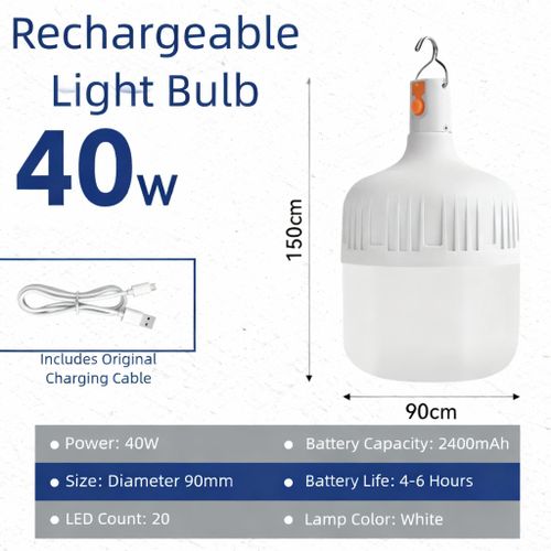 product_image_name-Generic-Rechargeable Light Bulb Home / Outdoors 40W-Cool White-1