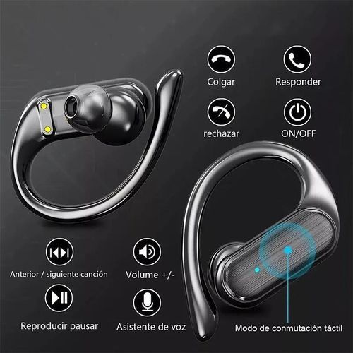 GtyGo Earphones Wireless Bluetooth EarHooks Touch Control Earbuds - black - image 7