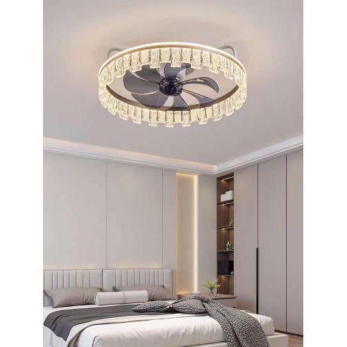 product_image_name-SUMMER WIND-Modern Crystal Ceiling Fan-Lights + Remote - 48W - 50*18cm - Black-4