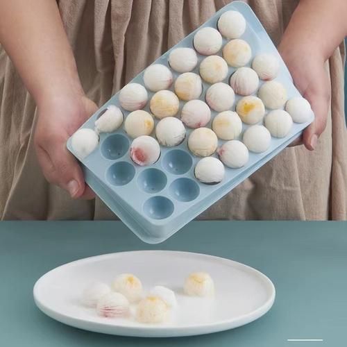 2PCS Blue Mini Circle Round Ice Cube Tray Boxes Ice Ball Maker Mold For  Freezer 