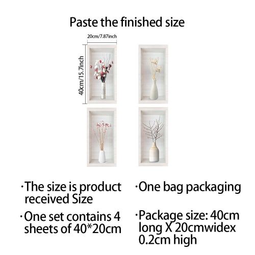 product_image_name-Generic-(4Pcs) 3D Decorative Wall Stickers, Vase Decorative Stickers, Wall Hole Repair Decorative Wall Stickers-2