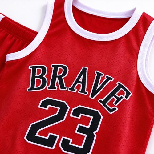 Fashion Boys' Summer Basketball Tank Top Shorts Sports Set - Red - image 7