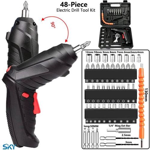 Generic 48-Piece Dual-form Electric Screwdriver Household Multifunctional Repair Tool Set