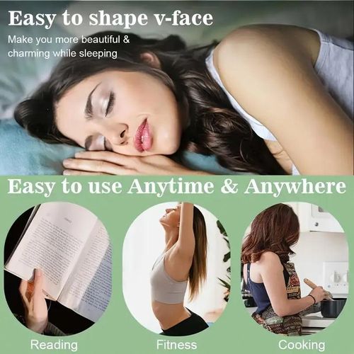 product_image_name-Generic-Reusable V-Shaped Face Lift Mask - Jawline Lift, Lavender Light Beige Firming Bandage-5