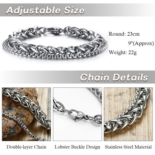 product_image_name-ARHANORY-Stainless Steel Hand Chain Men Classic Bracelet - Silver-3