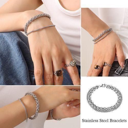 product_image_name-ARHANORY-Stainless Steel Hand Chain Men Classic Bracelet - Silver-5