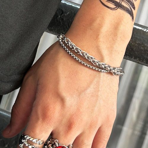 product_image_name-ARHANORY-Stainless Steel Hand Chain Men Classic Bracelet - Silver-7