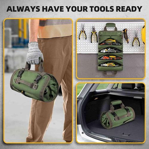 product_image_name-Genetic-Multi-Function Large Tool Bag Heavy Duty Roll Up Tool Organizer -Green-5