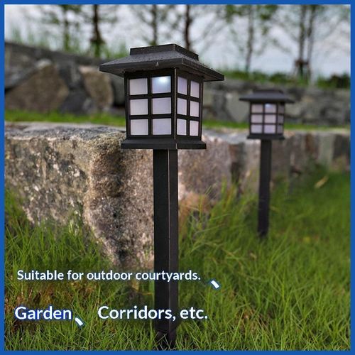 product_image_name-Qkz-Single Piece Solar Garden Stake Light - Auto Dusk-to-Dawn Outdoor Pathway Light with Grid Shade, 6-8H Lighting for Yard, Patio, Flower Bed Decor-4