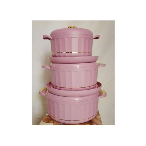 Generic 3pc Set Food Warmer Round Thermal Hotpot 3 Sizes - Multicolour - image 2