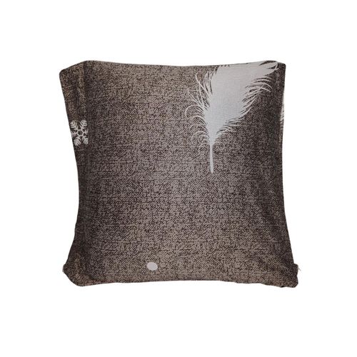 Printed White Feathers Home Pillow Case - 45 x 45cm Grey