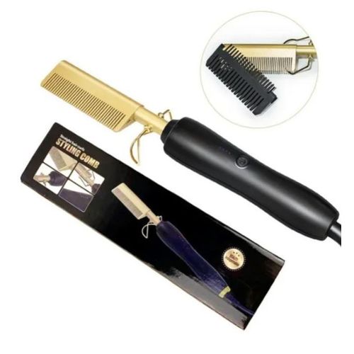 AD 2 - in - 1 Electric Hot Comb - black - image 2