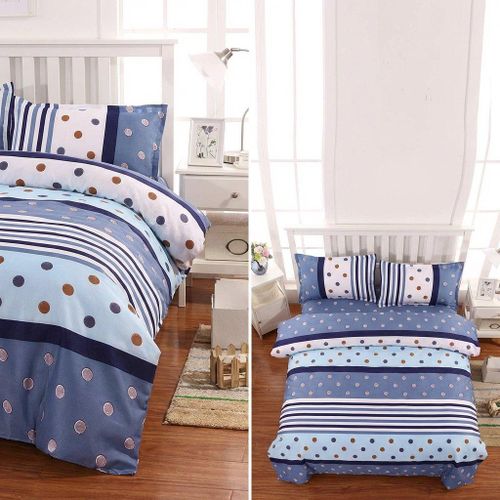 Generic Blue Printed Bed Set With Quilt Cover Flat Sheet And Pillowcases - image 3