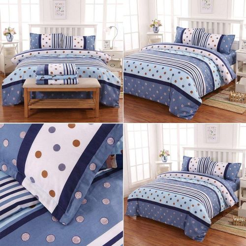 Generic Blue Printed Bed Set With Quilt Cover Flat Sheet And Pillowcases - image 4