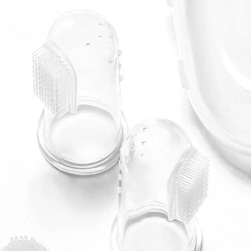 product_image_name-Generic-Soft Silicone Baby Finger Toothbrush – Transparent Gum & Tongue Cleaner-3
