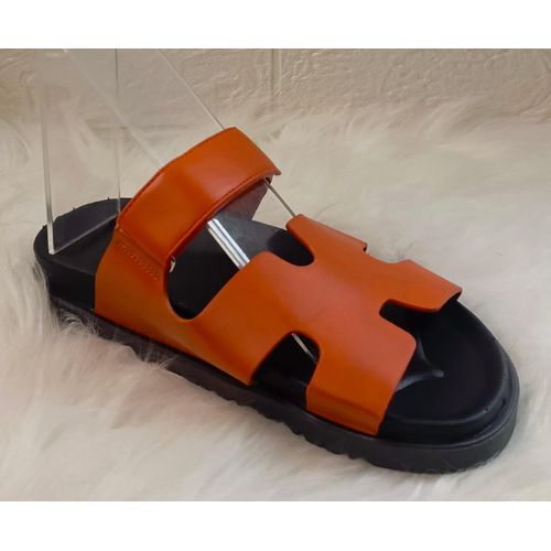product_image_name-Generic-Bold Orange Geometric Cutout Clear Strap Platform Slide Sandals-1