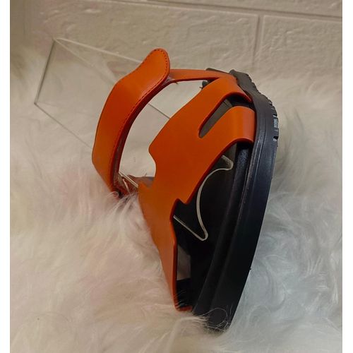 product_image_name-Generic-Bold Orange Geometric Cutout Clear Strap Platform Slide Sandals-3