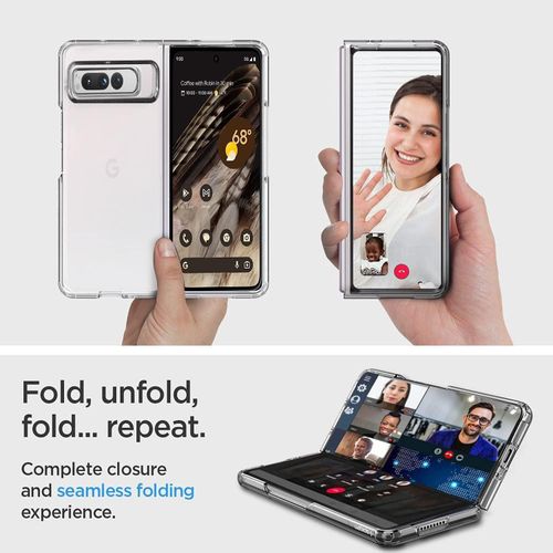 White Label Full Cover Transparent clear Thin Hard PC Fold Phone case for Google Pixel Fold case - image 4