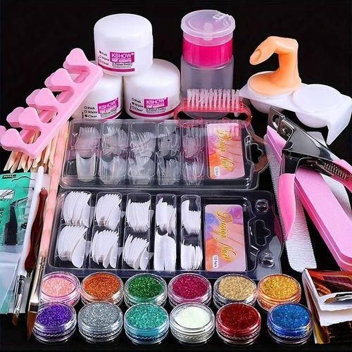 product_image_name-Generic-Professional Acrylic Manicure Kit - 12 Pieces Glitter for Beginners DIY Manicure-1
