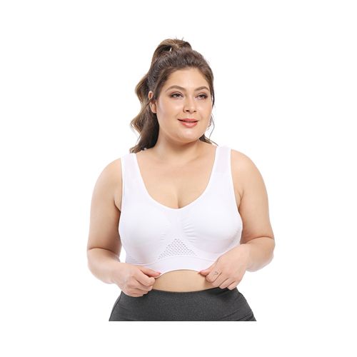 Shop Generic Bras For Women Plus Size Seamless Bra With Pads Easy Comfort  Bra Active-Style1-white Online