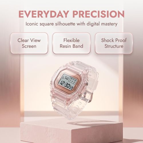 Fashion Women's Watch LED Digital Multi Functional Waterproof - Pink - image 8