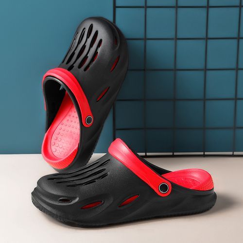 Shop Generic Men's Rubber Soft Slippers Summer Sandals Black