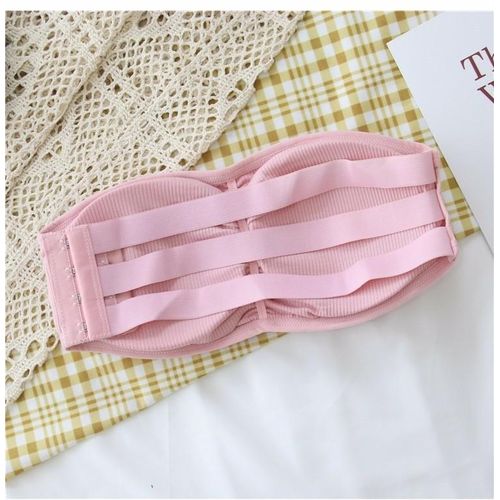 product_image_name-Generic-Women's invisible strapless bra, wrapped tube top, sexy underwear, lingerie, short tank tops - Pink-2