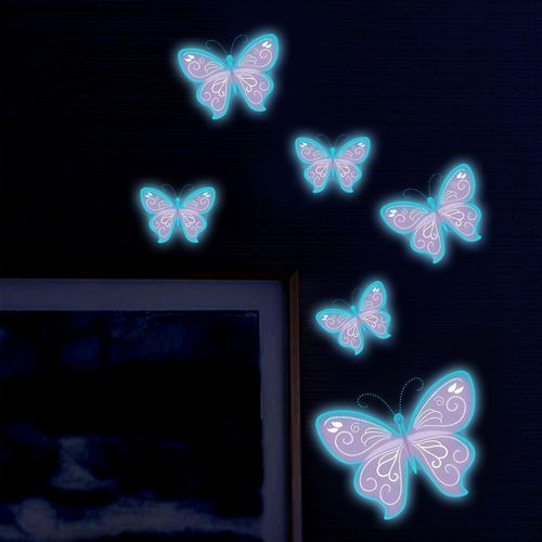 product_image_name-Generic-Blue Light Butterfly Wall Decoration Luminous Wall Stickers-Suitable For Living Room Bedroom Background Decoration-1