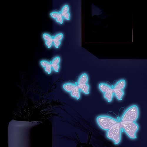 product_image_name-Generic-Blue Light Butterfly Wall Decoration Luminous Wall Stickers-Suitable For Living Room Bedroom Background Decoration-5