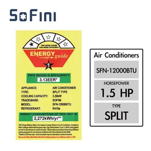 product_image_name-SoFini-Smart 1.5HP - Split Air Conditioner - R410A Gas - White-3