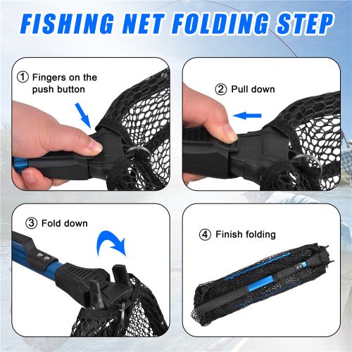 Shop Generic Telescoping Landing Net 44/79/91CM Retractable Long Fishing  Hand Net Pole Portable Folding Rubber Landing nets for fishing Kayak Online