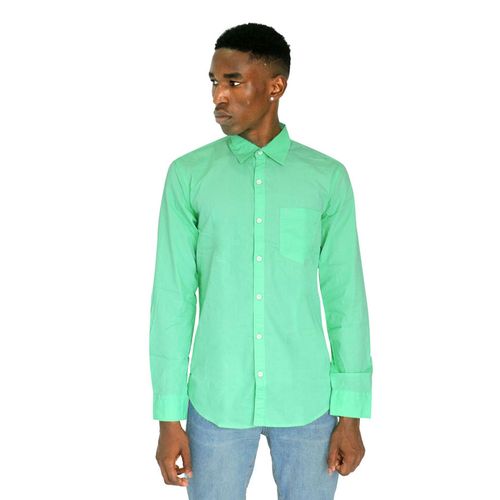 Shop Generic Plain Long Sleeve Shirt - Light Green Online