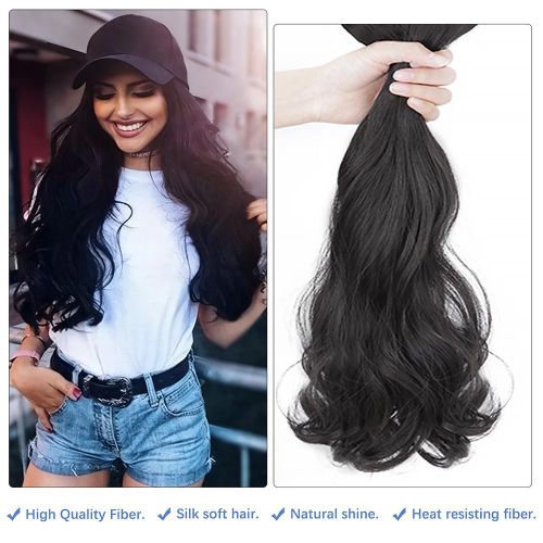 product_image_name-ARHANORY-Baseball Cap with Hair Extensions for Women Adjustable Long Straight Hairpiece Wigs in Hat for Girls-6