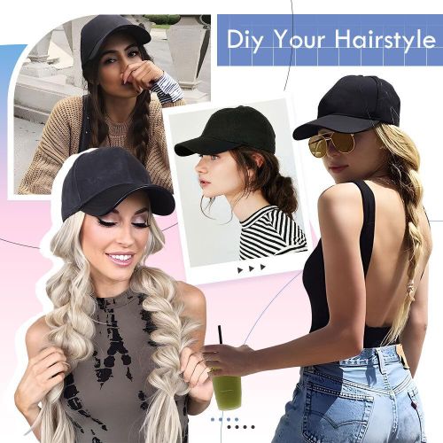 product_image_name-ARHANORY-Baseball Cap with Hair Extensions for Women Adjustable Long Straight Hairpiece Wigs in Hat for Girls-8