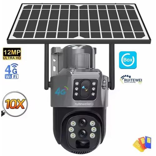 Camera Ip H 264 4G dual lens solar camera