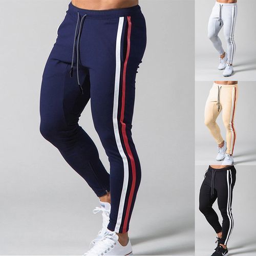 Shop Fashion Mens Joggers Running Pants Sportswear Jogging Pants Men Fitness  Training Sweatpants Striped Gym Sport Pants Men Workout Trousers(#Blue)  Online