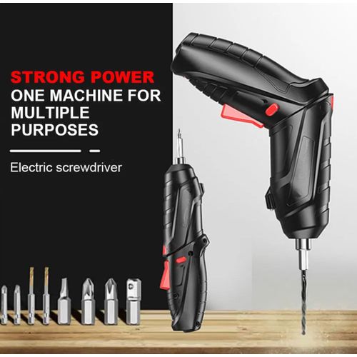 Generic 15pcs/Set Electric Screw Driver Rechargeable Drill - Red/Black