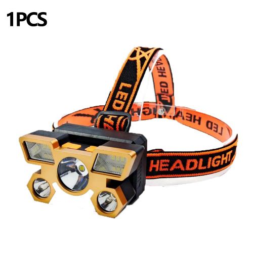 product_image_name-Generic-Outdoor High brightness 5LED Headset flashlight Outdoor household portable USB rechargeable Fishing miner lamp Strong headlight-2