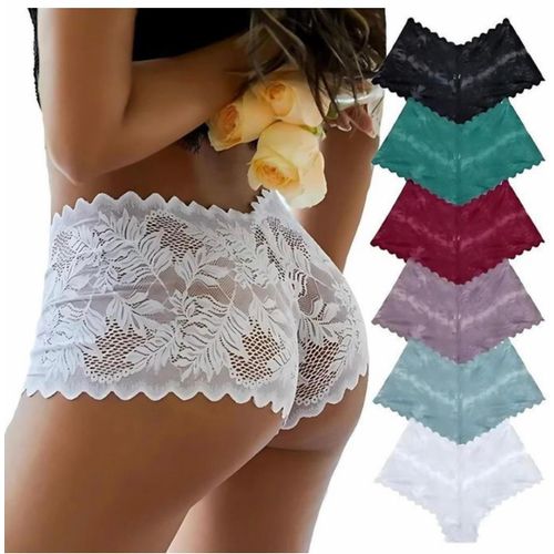 product_image_name-White Label-6 Pieces Of Ladies Lace  Panties Set - Multicolor -1