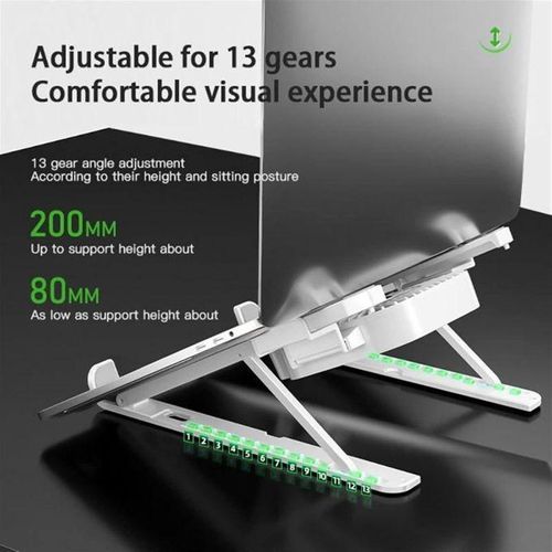 product_image_name-Generic-2in1 Foldable Laptop Stand With Cooling Fan + Phone Holder - White-3